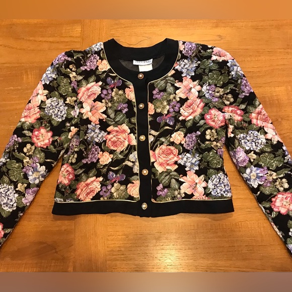 Vintage floral cropped jacket by Principles Size 12 - Picture 5 of 12